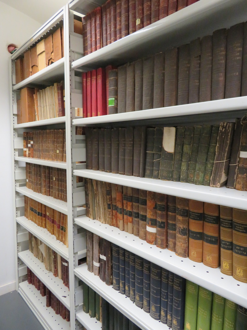 Periodical shelving in the Royal Society's vaults
