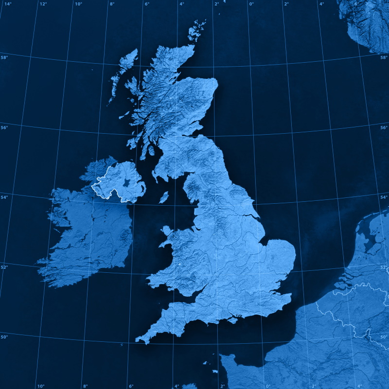 UK topographic map