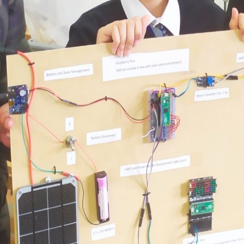 Circuit board developed by students at Morgan academy