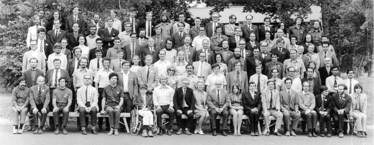 Participants in the 1971 IoTA symposium. Photography by Edward Leigh 1971. Courtesy of Lafayette Photography, Cambridge, and the Institute of Astronomy, University of Cambridge.)