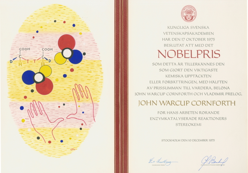 Nobel Prize in Chemistry awarded to John Warcup Cornforth FRS in 1975