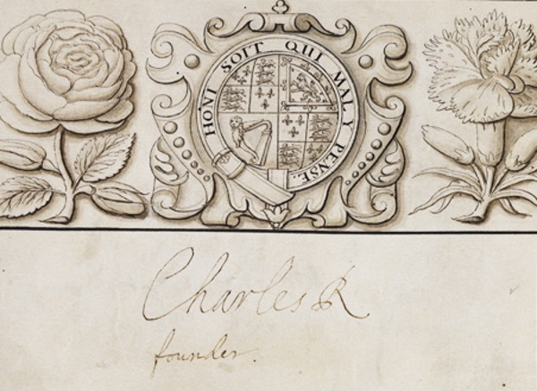 Charles II’s signature in the Charter Book of the Royal Society