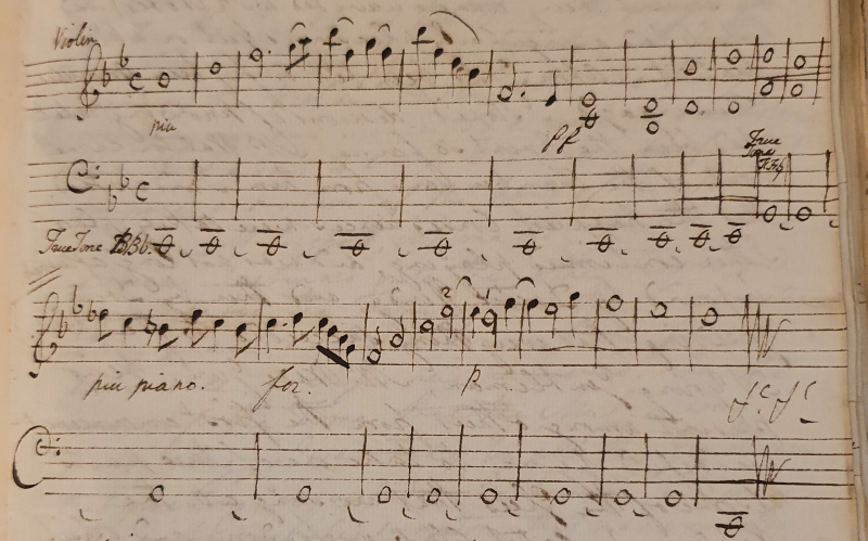 Musical notation by Thomas Peirce