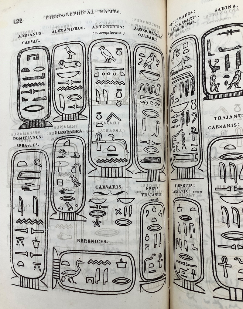 Picture from Thomas Young’s 'An account of some recent discoveries in hieroglyphical literature', 1823