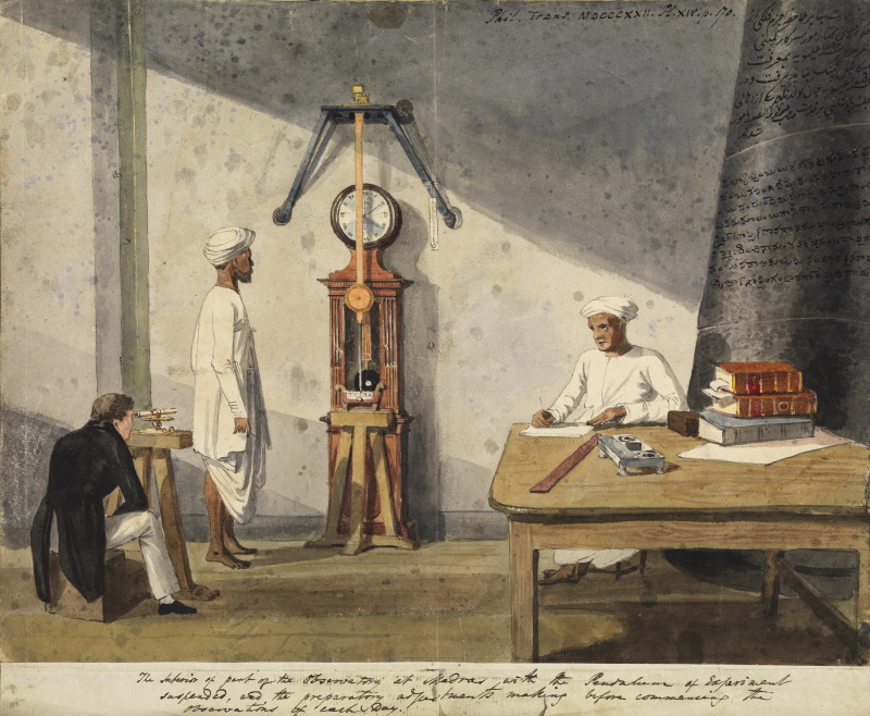 Madras Observatory interior by James Basire III, 1821