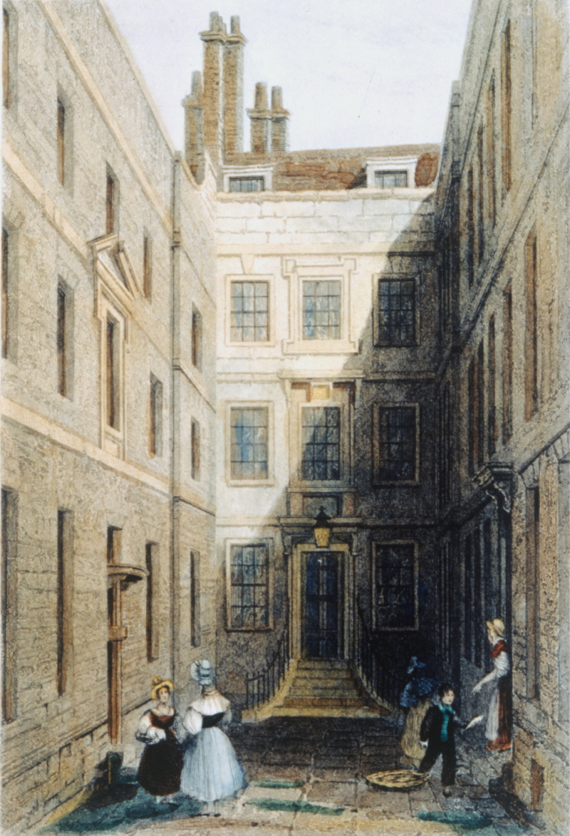 An early nineteenth-century view of Crane Court