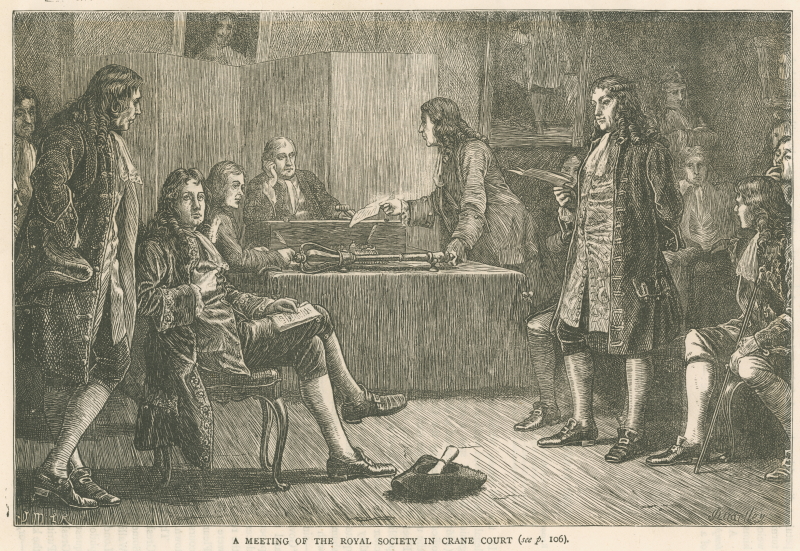 An 1878 visualisation of a Royal Society meeting in Crane Court