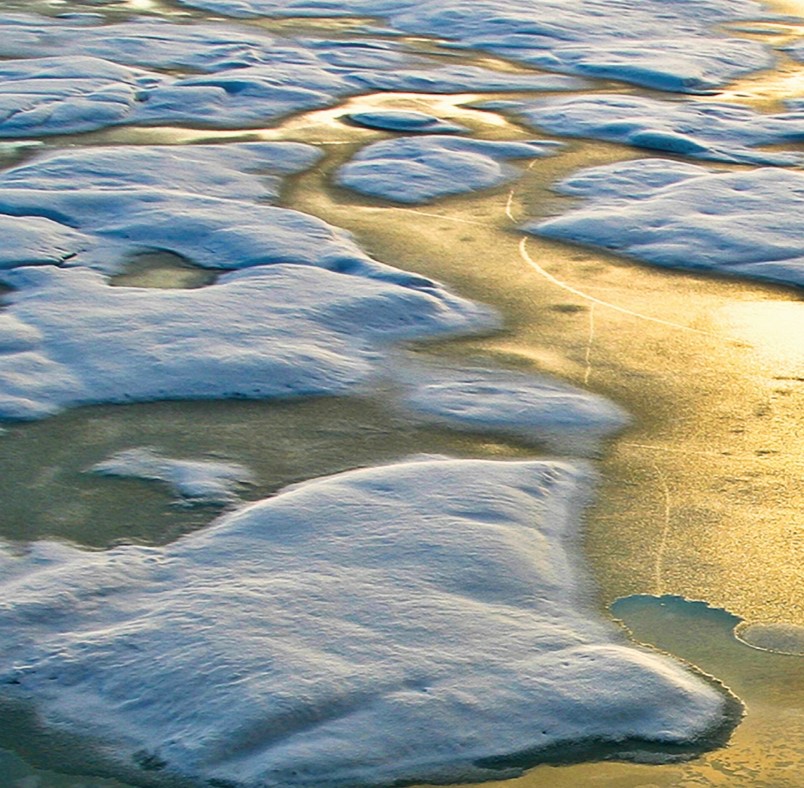 Melting ice in the ocean