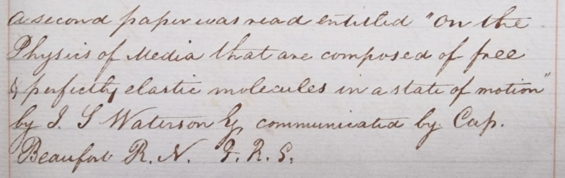 Extract from the Ordinary Meeting of the Royal Society, 5 March 1846