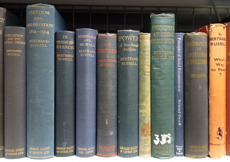 Bertrand Russell books in the Royal Society's 'Society & History' collection