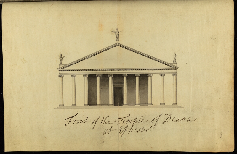 Christopher Wren’s drawing of the Temple of Diana at Ephesus.