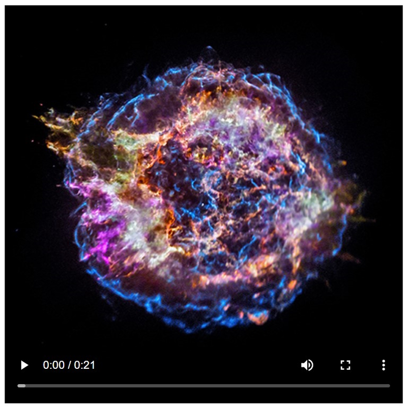 Still of the Cassiopeia A sonification (Chandra X-ray Observatory / © NASA)
