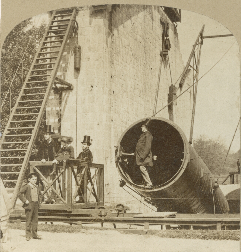 Lady Rosse's photograph of her husband inside the Leviathan tube