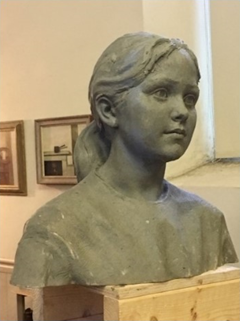 Head of the young girl in the Boole Memorial, modelled on Boole’s daughter Alicia