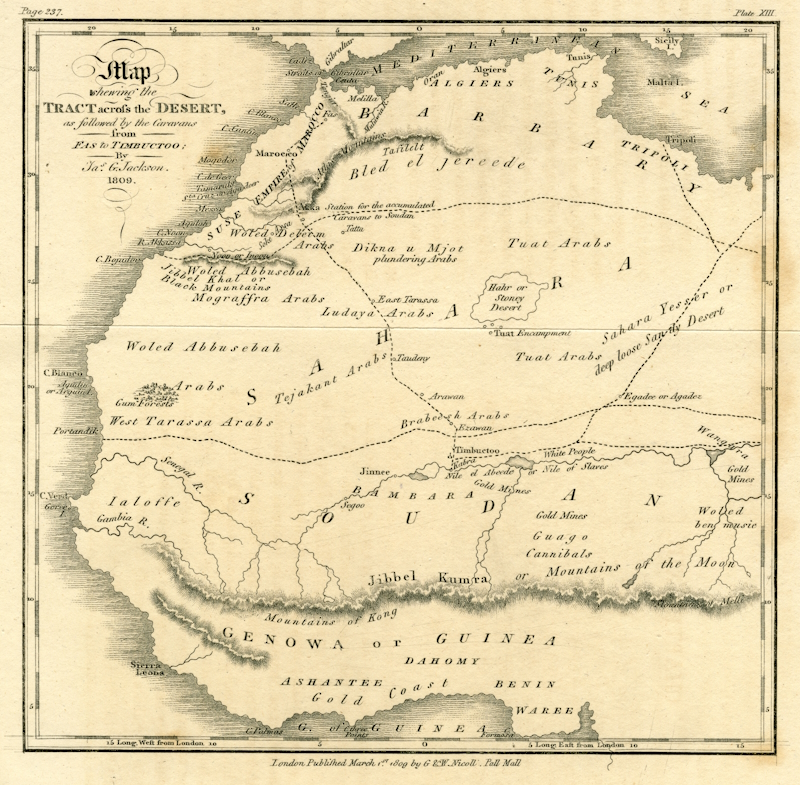 Map of North Africa, 1809