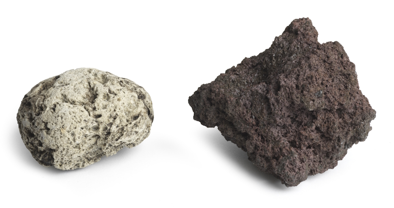 Pumice from Krakatoa (1883) and lava from Anak Krakatau (2012)