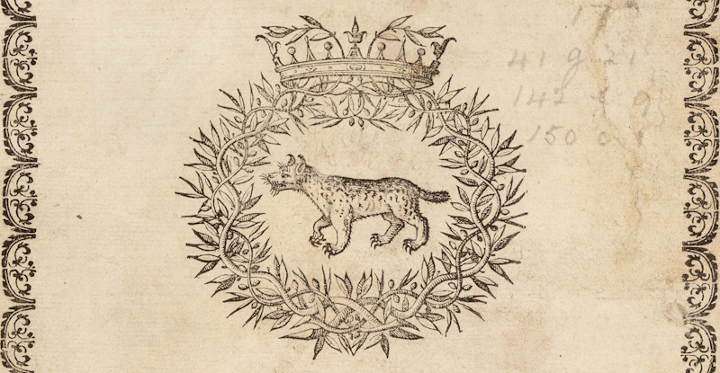 Lynx, from the title page of Francesco Stelluti’s 'Trattato del legno fossile minerale', 1637