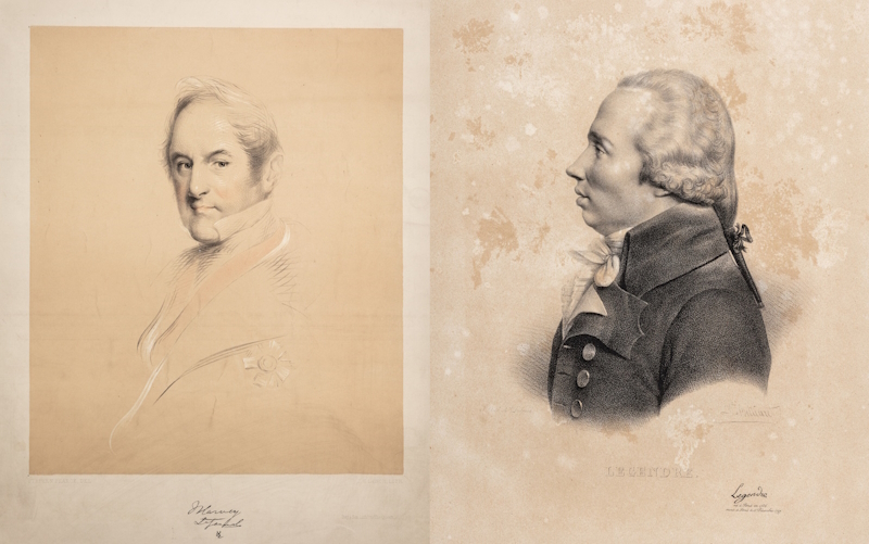 (L) Sir John Harvey, c.1850; (R) Louis Legendre, 1797