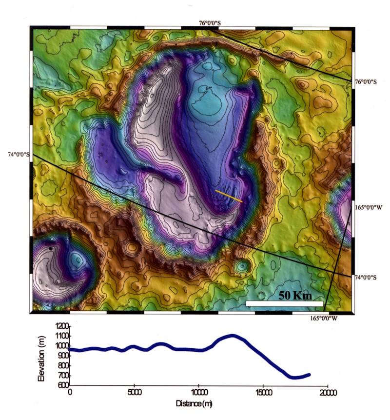 Topographical map of Mars, sent to John Nye in 2003