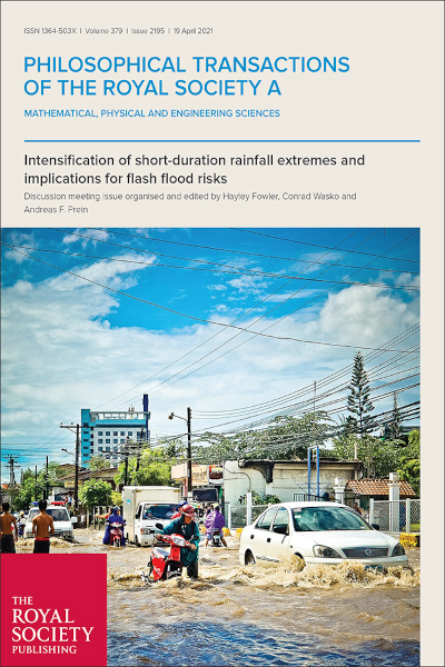 Cover of Phil Trans A discussion meeting issue ‘Intensification of short-duration rainfall extremes and implications for flash flood risks’