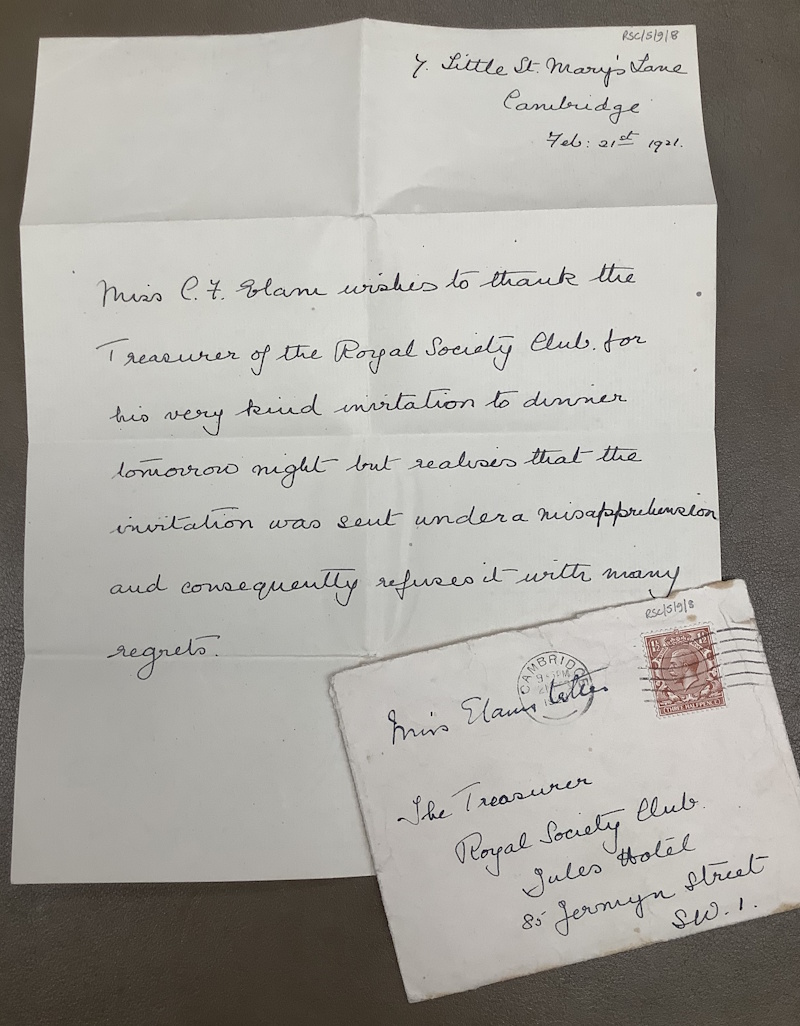 Letter from Constance Fligg Elam to Sir Henry Capel Loftt Holden, February 1923 