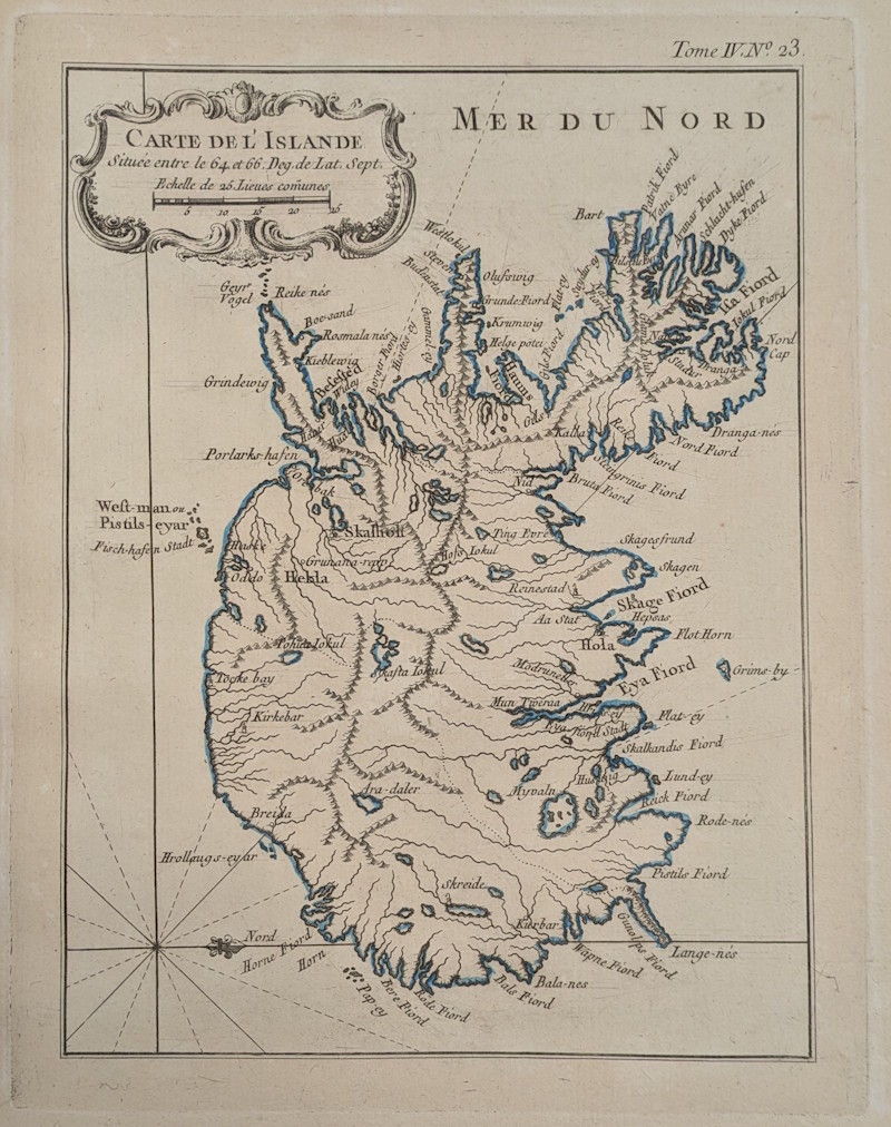 'Carte de l’Islande' by Jacques-Nicolas Bellin, 1764