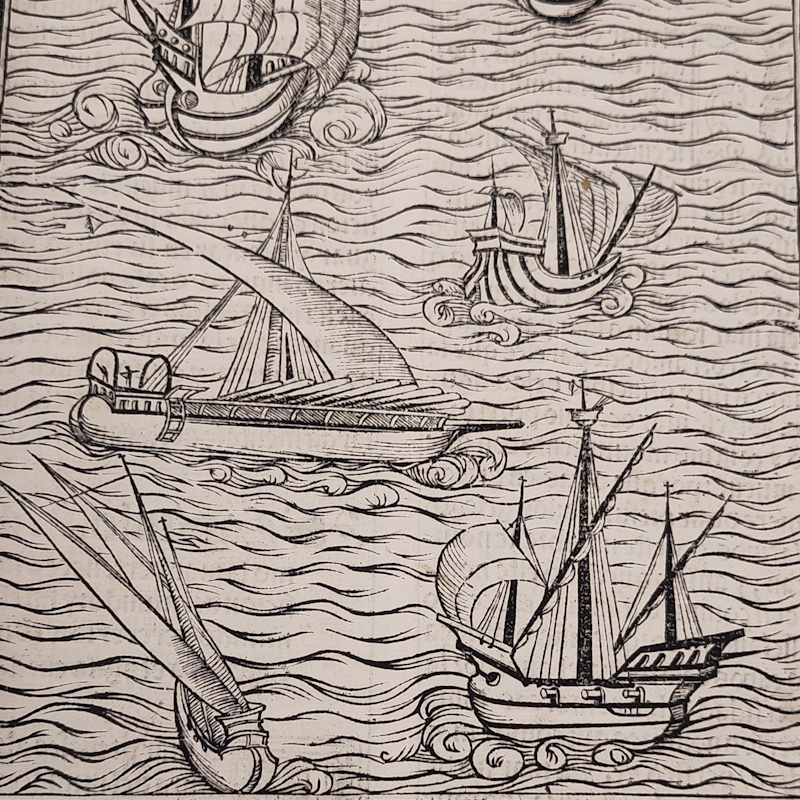 Sailing ships, from 'Arte de navegar', 1545