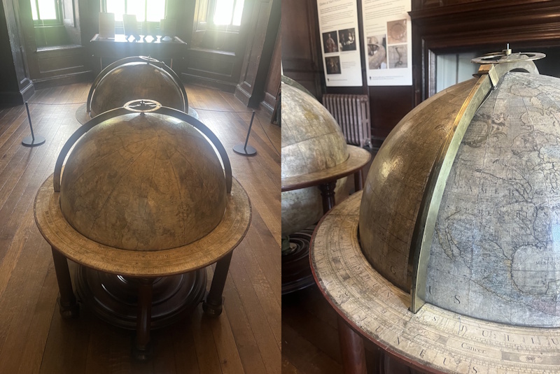 Senex globes on display at Ham House (National Trust)