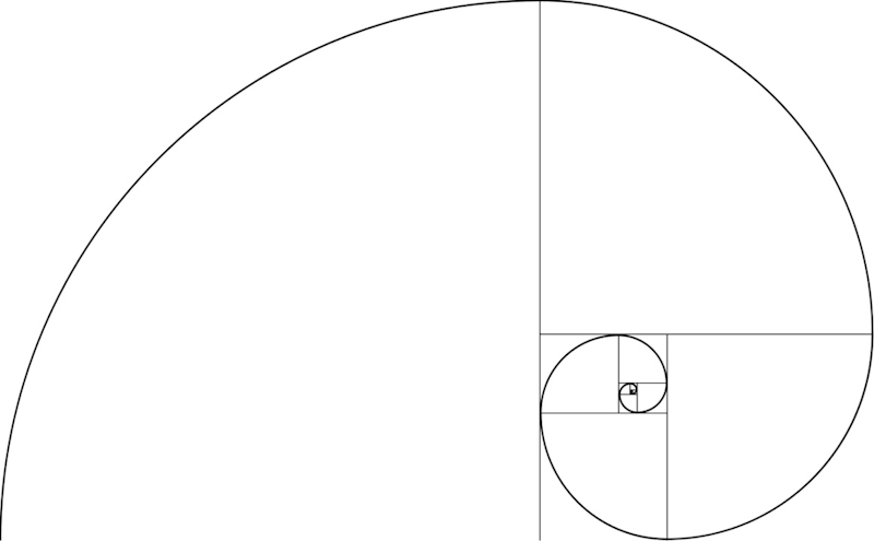 Fibonacci spiral by Jcw888us (Wikimedia Commons)