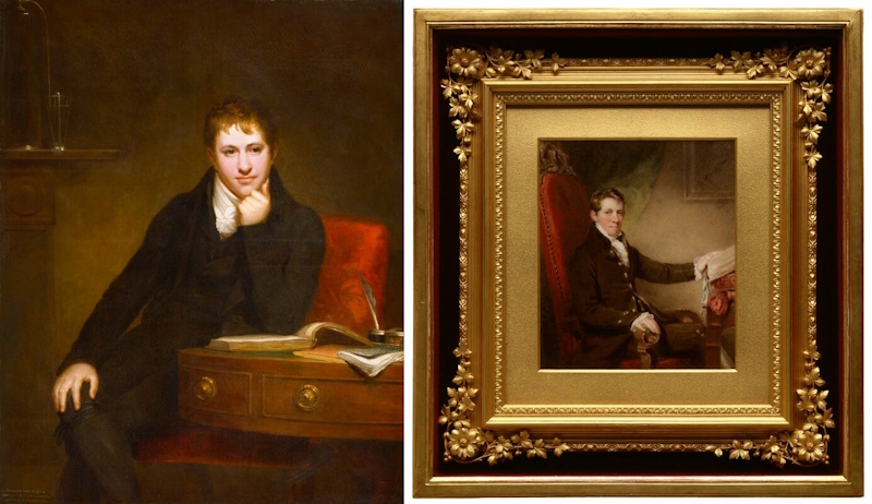 (L) Humphry Davy, by Henry Howard, 1803 (R) Humphry Davy, by John Jackson, c.1820, both © National Portrait Gallery, London