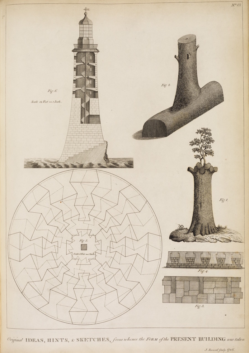 Design ideas, from Smeaton’s 'Narrative ... of the Edystone lighthouse', 1791