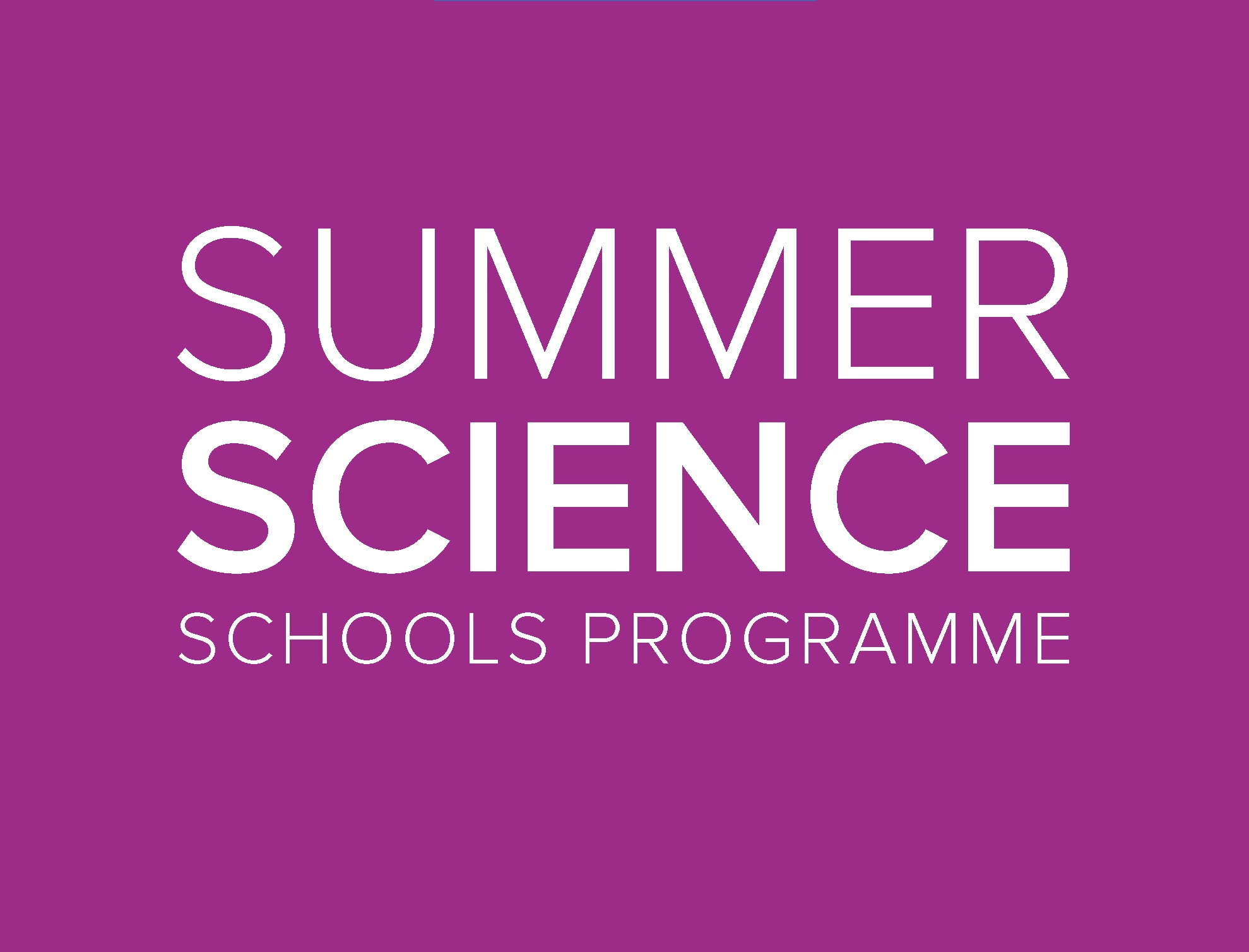 Summer Science Schools programme logo, with purple background