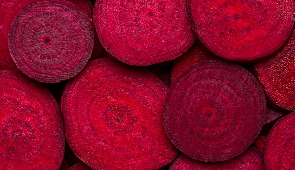 Image of bright red beetroot slices