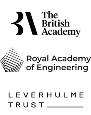 The British Academy, Royal Academy of Engineering and Leverhulme Trust logos