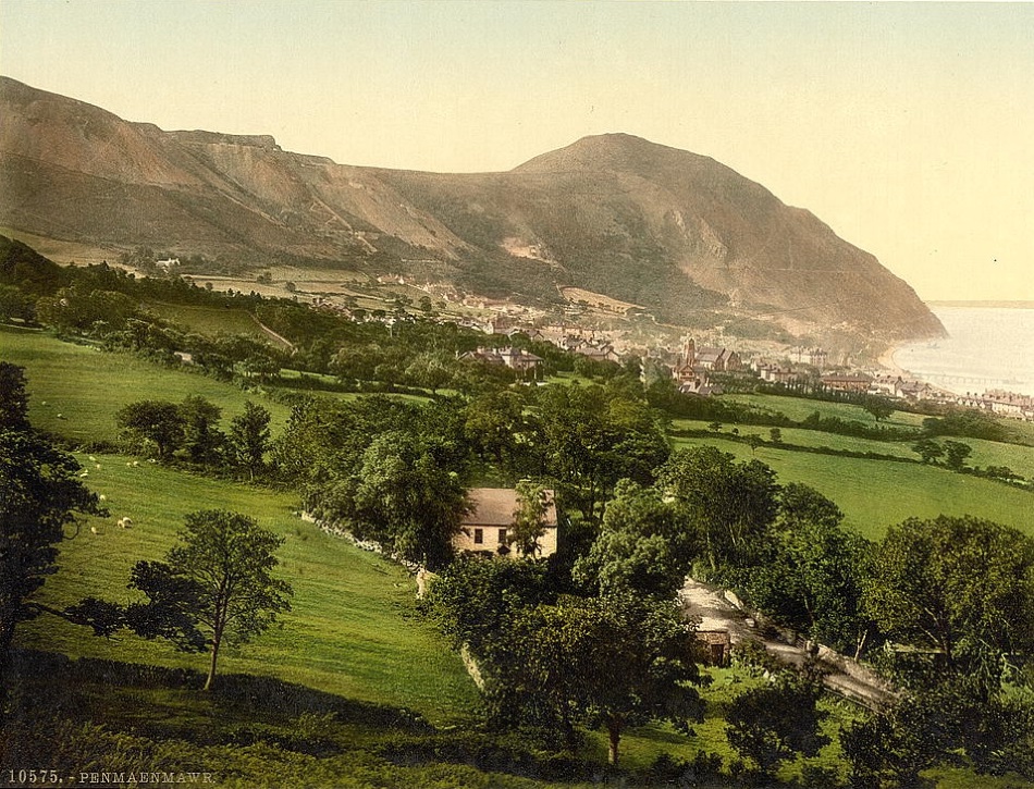 Penmaenmawr Museum: Photomechanical print of Penmaenwawr at the turn of the 20th Century
