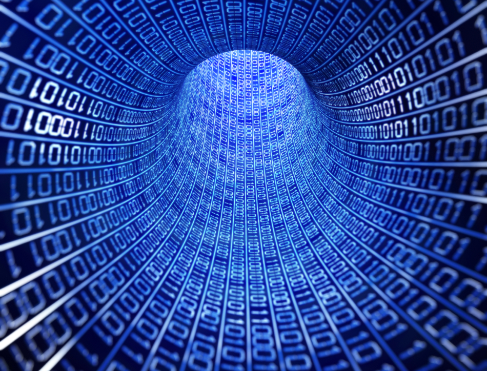 Vortex of binary code