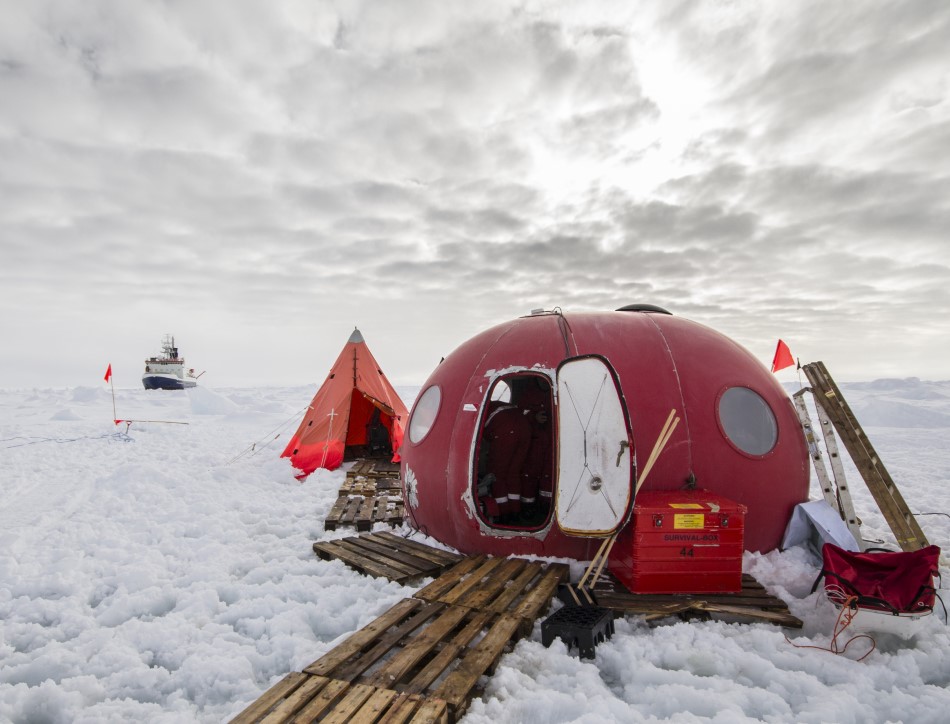 Campsite in the snow