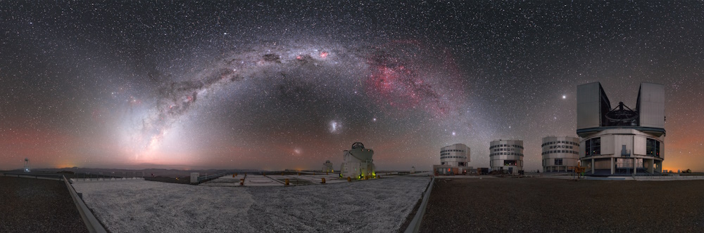 The Milky Way over a night sky.