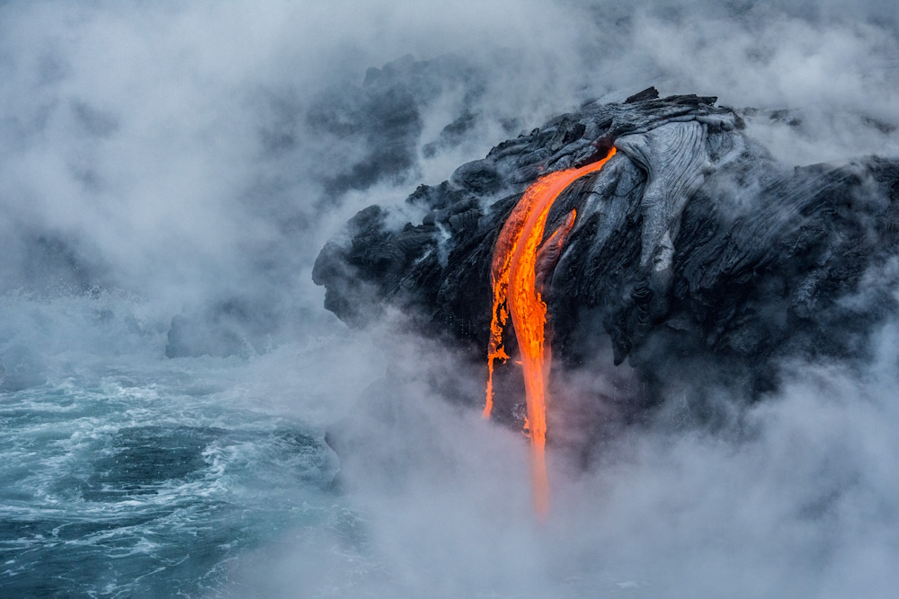 A volcanic eruption.