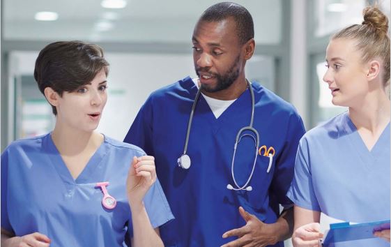 Medical personnel pictured in a hospital