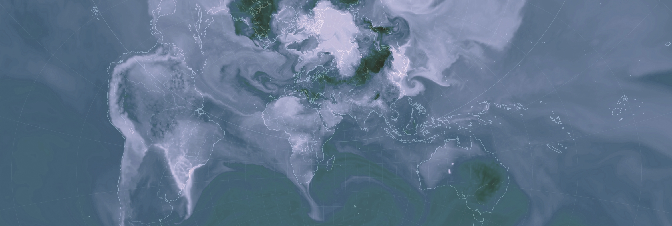 Visualisation of global carbon dioxide surface concentration by Cameron Beccario, earth.nullschool.net, using GEOS-5 data provided by the Global Modeling and Assimilation Office (GMAO) at NASA Goddard Space Flight Center.
