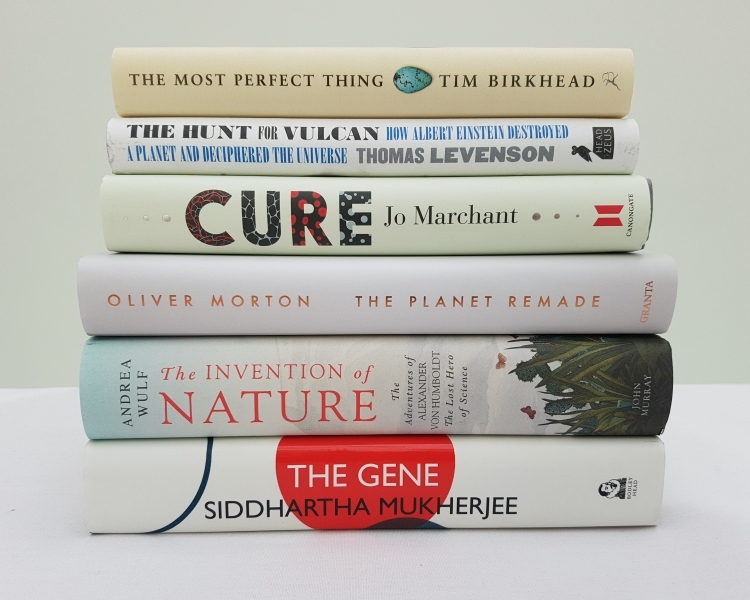 Some of the books from the Royal Society's annual book prize