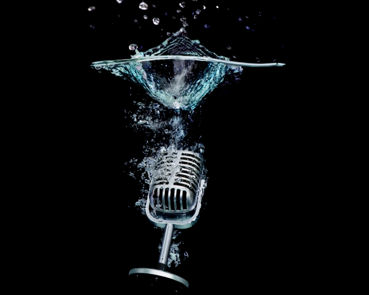 Microphone under water. Credit: 101cats