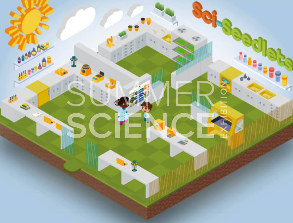 cartoon of a laboratory that appears to be a garden