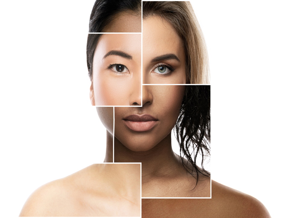 Diverse race features make one single face