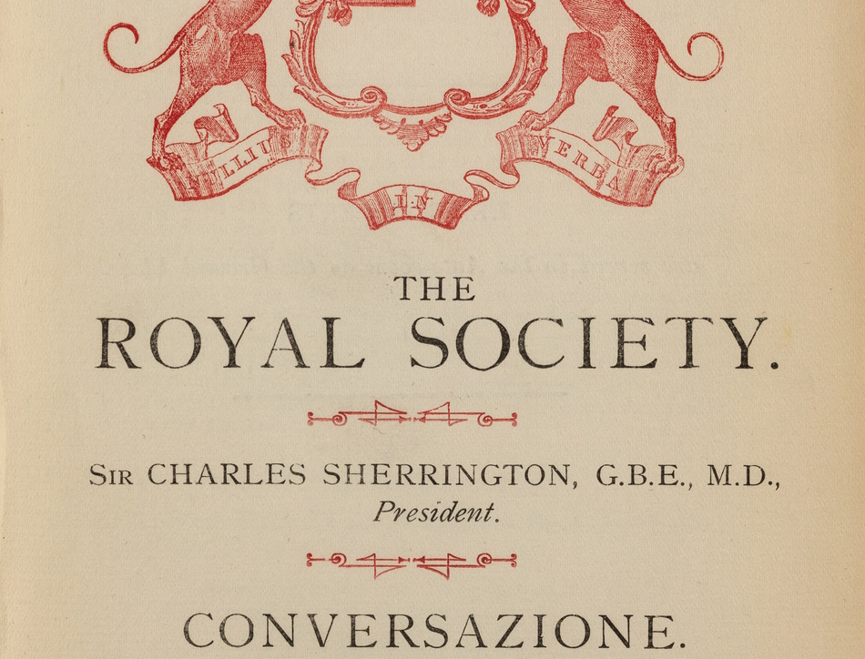 A page from the royal society's 1923 conversazione programme