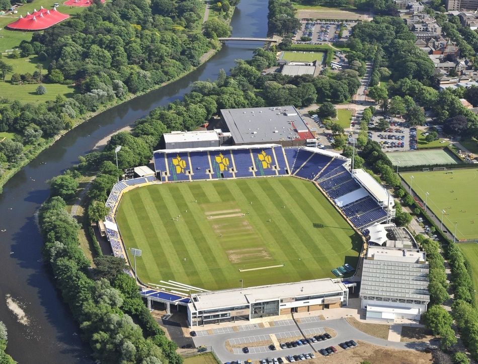 Aerial view of Glamorgan Country Cricket Club stadium