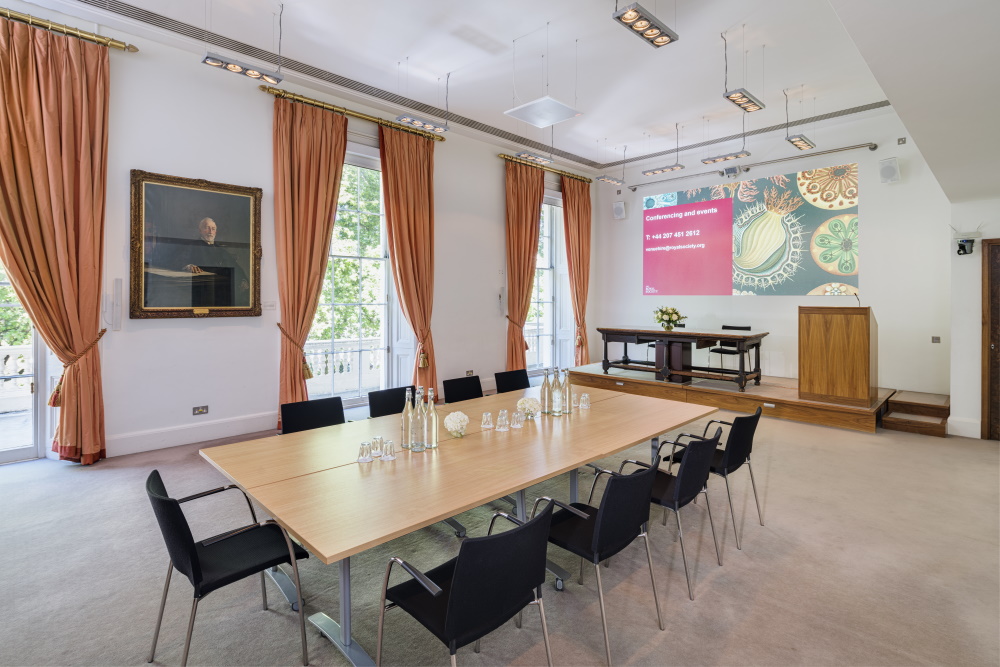 A large boardroom table.