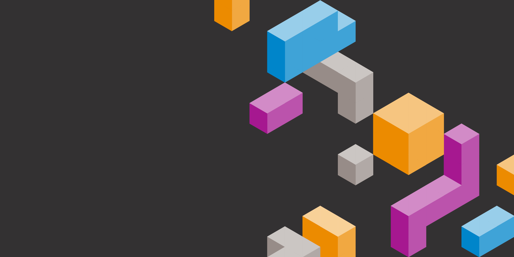 Different colour blocks on a black background